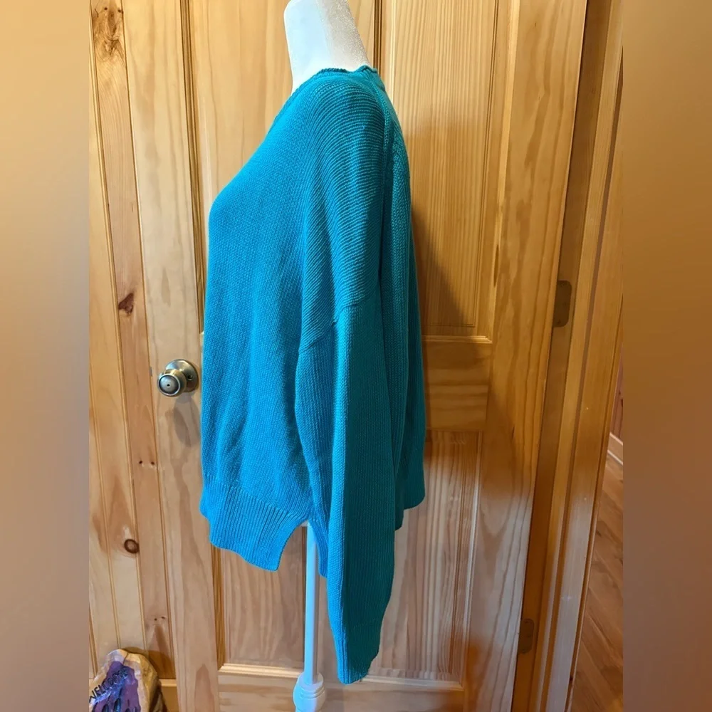 J. Crew Relaxed Linen-Cotton Blend Beach Sweater Jade Green women’s L